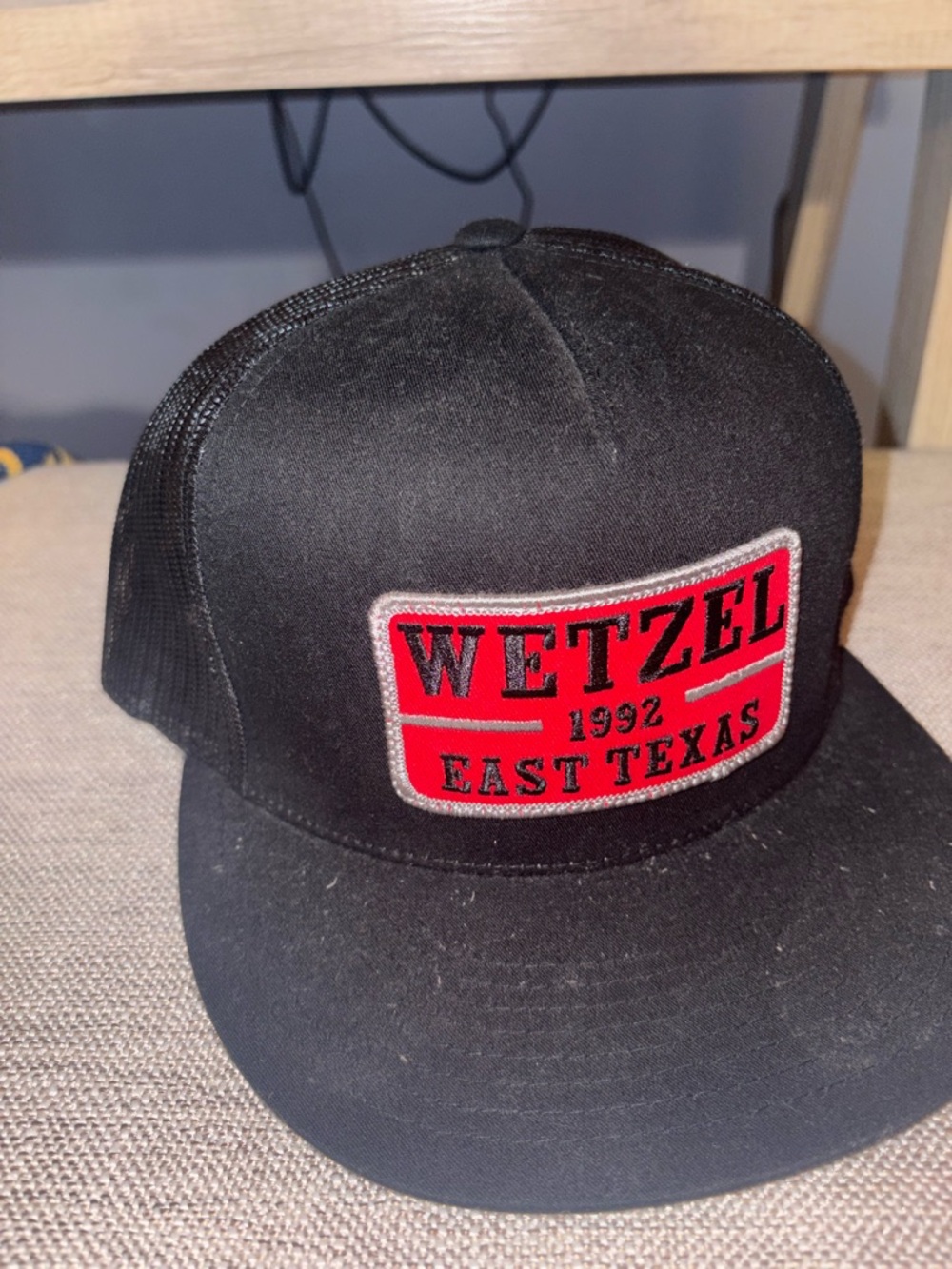 Wetzel East Texas 1992 Black Trucker Hat with Red Patch
